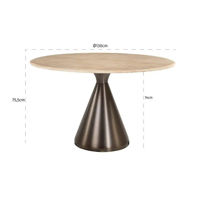 - Eettafel Montgommery 130Ø (Beige)
