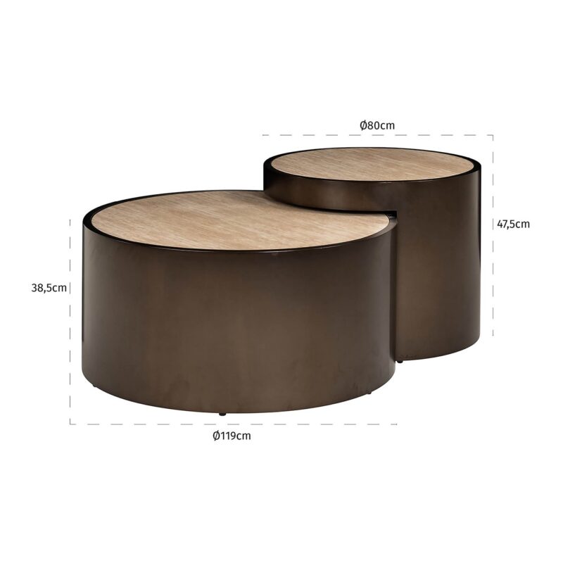 - Salontafel Ronson set van 2 (Beige)