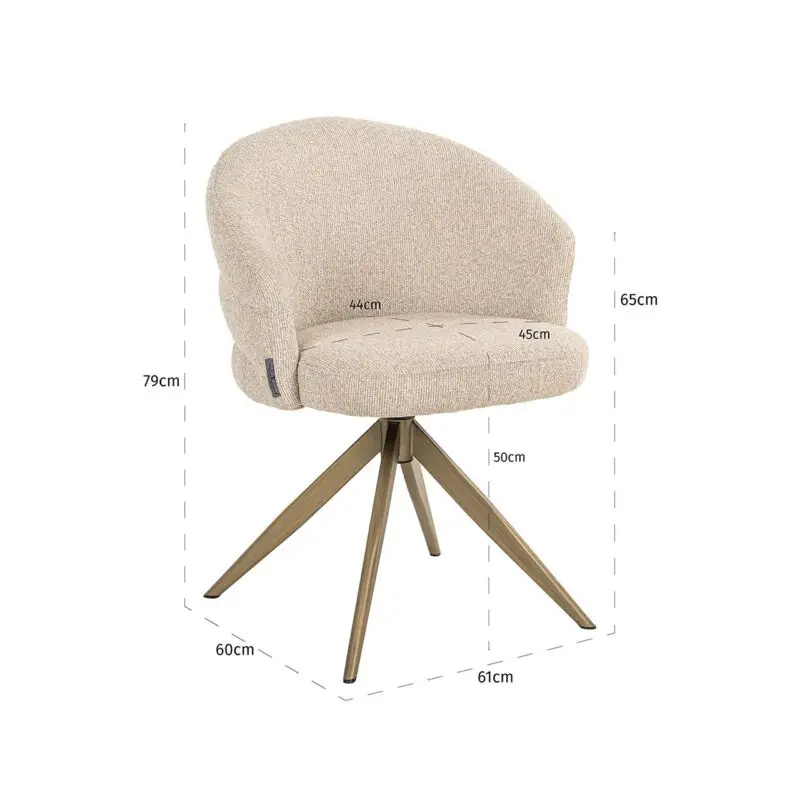 - Draaistoel Zendaya biscotti brandvertragend (Biscotti)