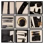 - Wall art Gabri set van 9 (Black/white)
