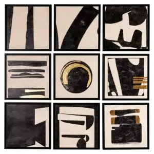 - Wall art Gabri set van 9 (Black/white)
