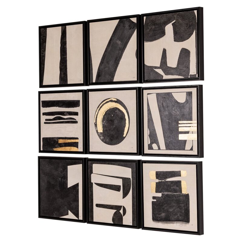 - Wall art Gabri set van 9 (Black/white)