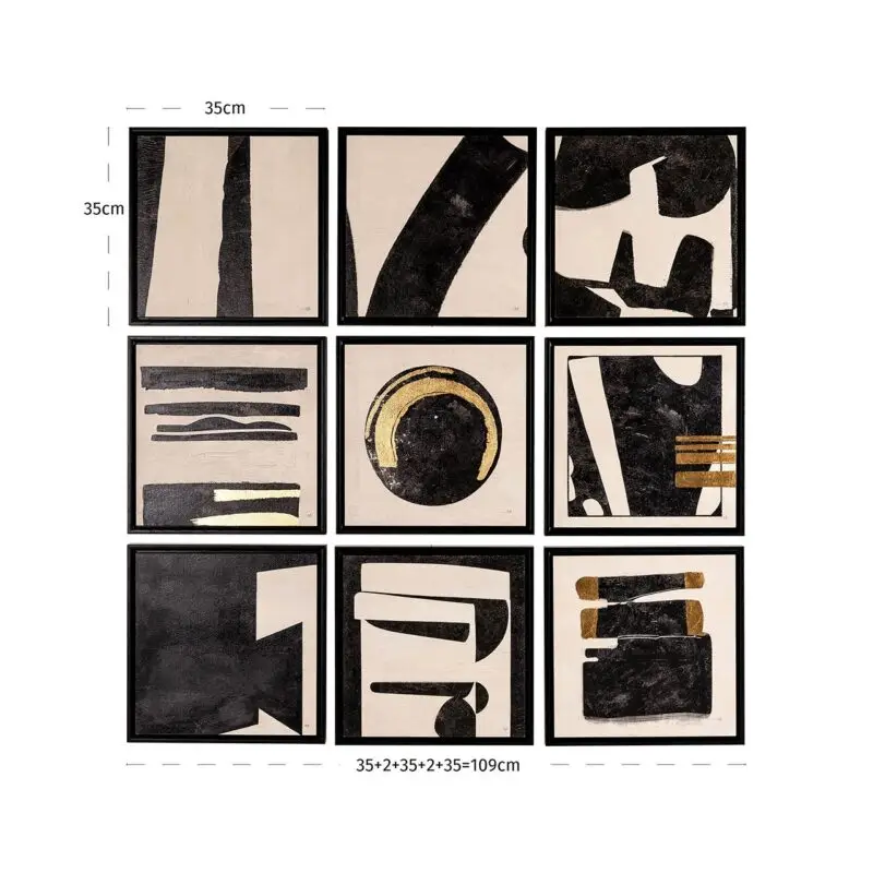 - Wall art Gabri set van 9 (Black/white)
