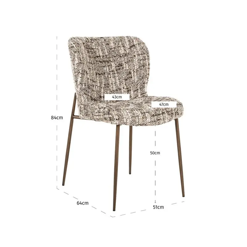 - Stoel Odarby brown omara (set van 2) (Omara 08 brown)