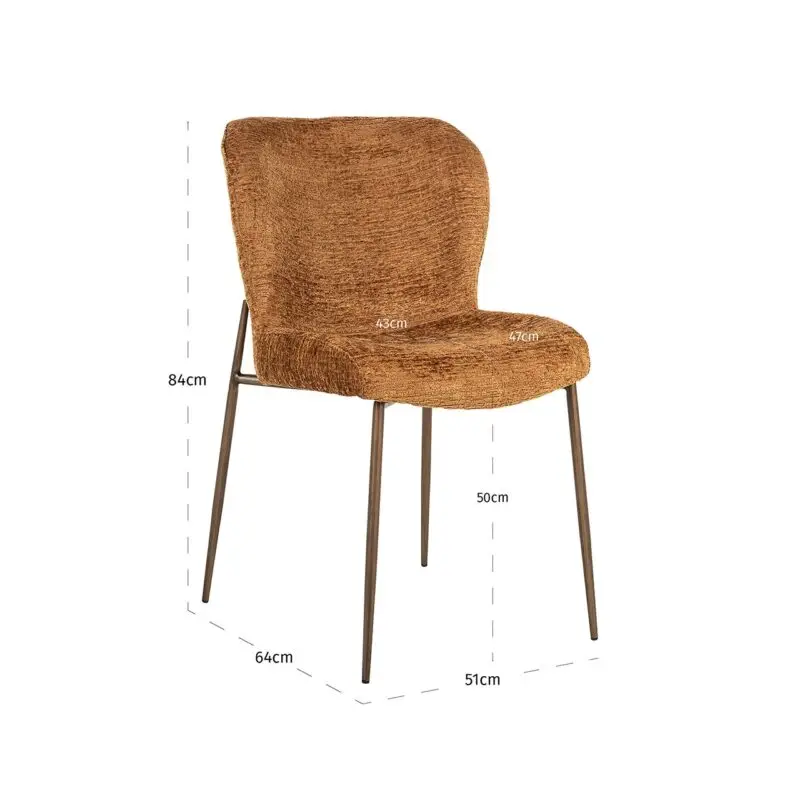 - Stoel Odarby cognac fusion (set van 2) (Fusion cognac 28)