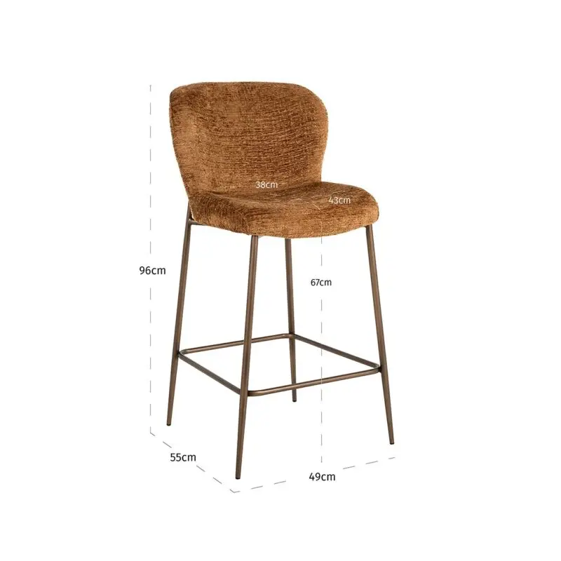 - Counterstoel Odarby cognac fusion (Fusion cognac 28)