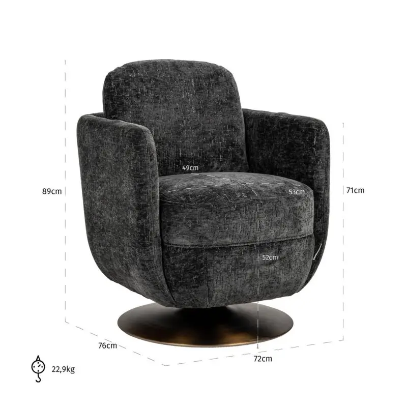 - Draaifauteuil Turner graphite island (Island graphite 66)