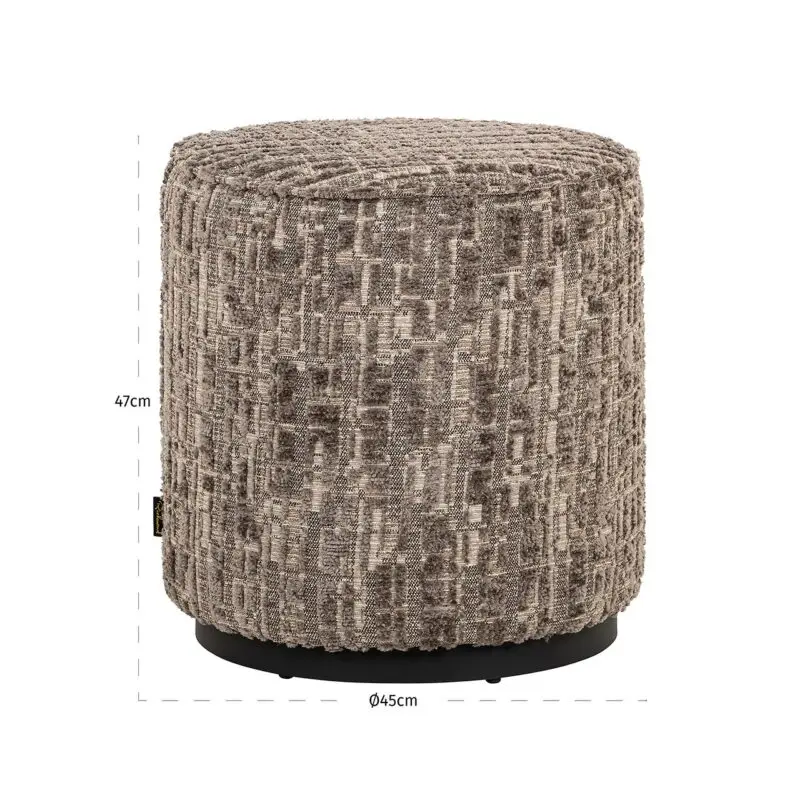 - Poef Lexie 45Ø grey dalia (Dalia 45 Greige)