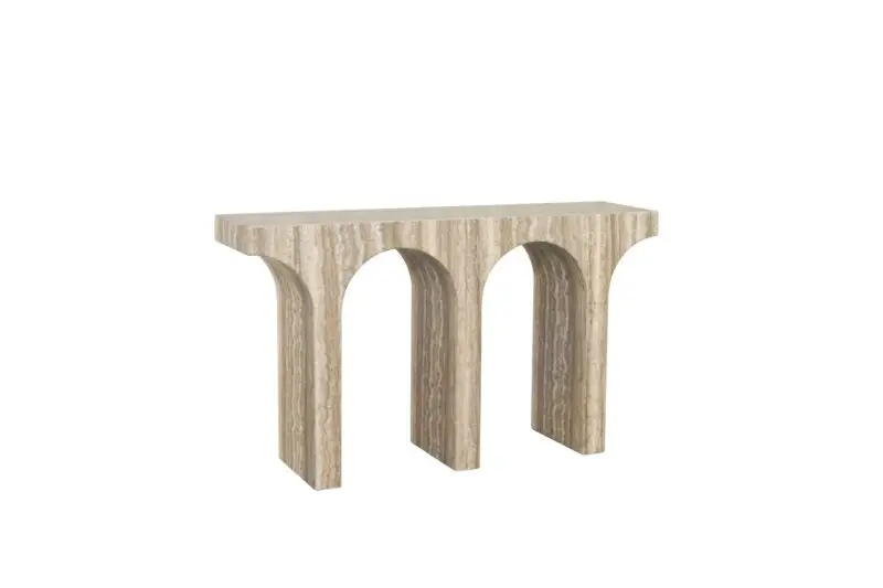 - Console Dulce grey faux travertine