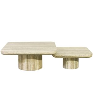 - Salontafel Denizly grey faux travertine  (Set of 2)