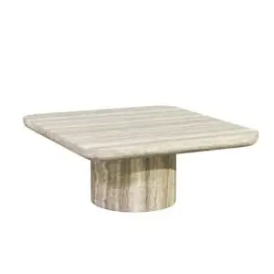 - Bijzettafel Denizly grey faux travertine