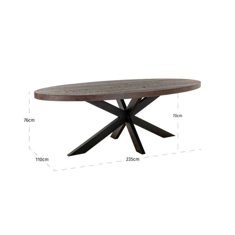 - Eettafel Watson Dark brown/black 235