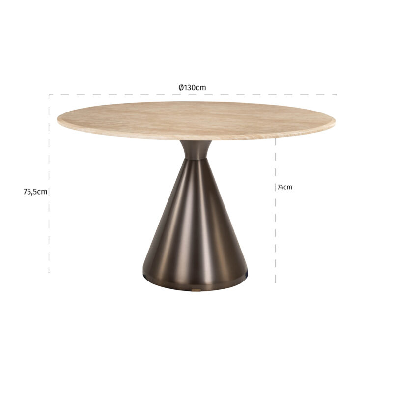 - Eettafel Montgommery beige 130Ø