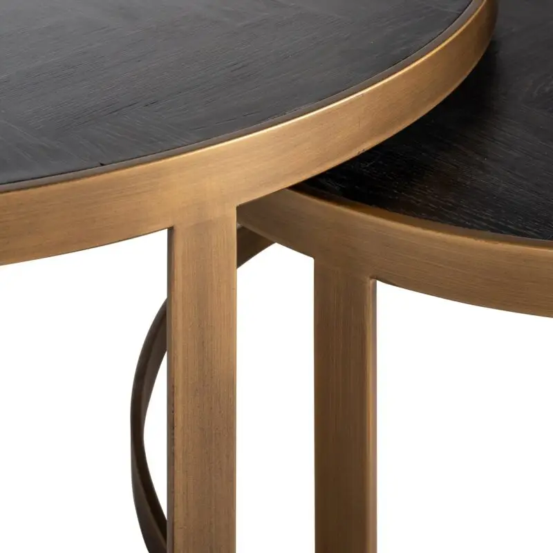 - Salontafel Blackbone Brass black rustic (Set of 2)