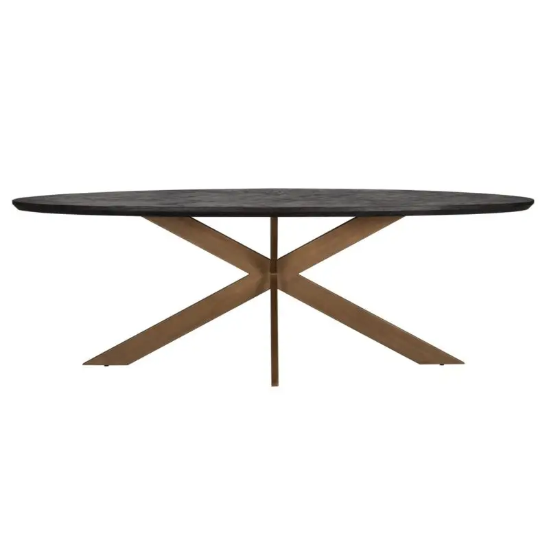 - Eettafel Blackbone Brass black rustic oval 230