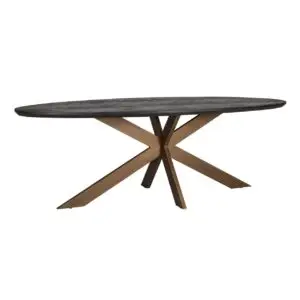 - Eettafel Blackbone Brass black rustic oval 260