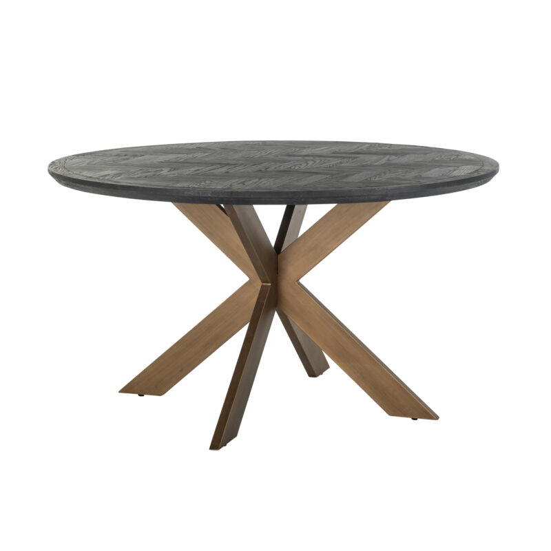 - Eettafel Blackbone Brass black rustic 140Ø