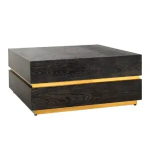 - Salontafel Blackbone Gold black rustic 90x90