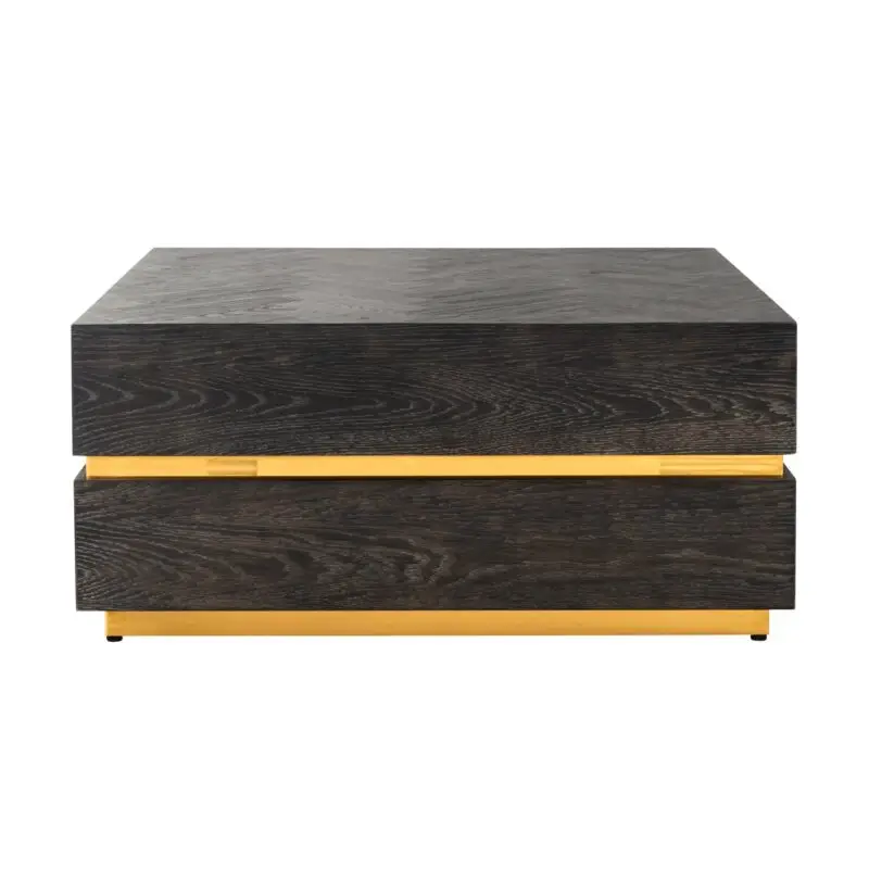 - Salontafel Blackbone Gold black rustic 90x90