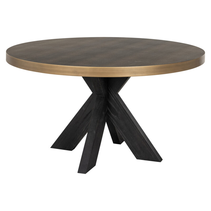 - Eettafel Bloomville black/gold incl. glass top 140Ø