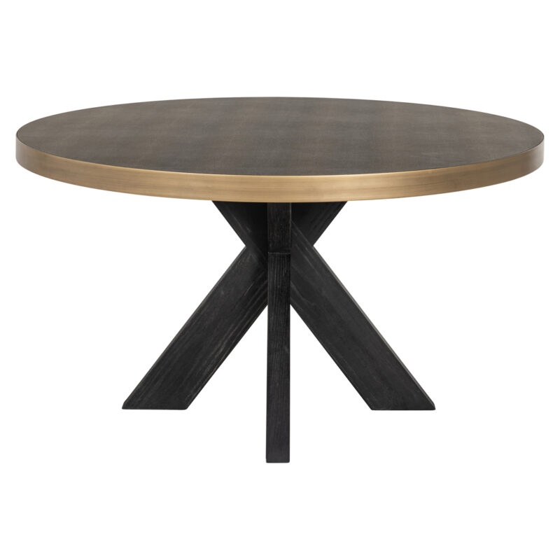 - Eettafel Bloomville black/gold incl. glass top 140Ø