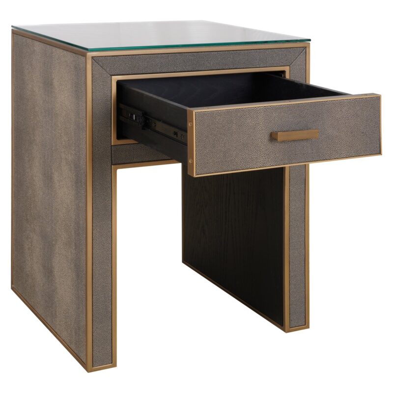 - Nachtkastje Bloomville brown incl. glass top