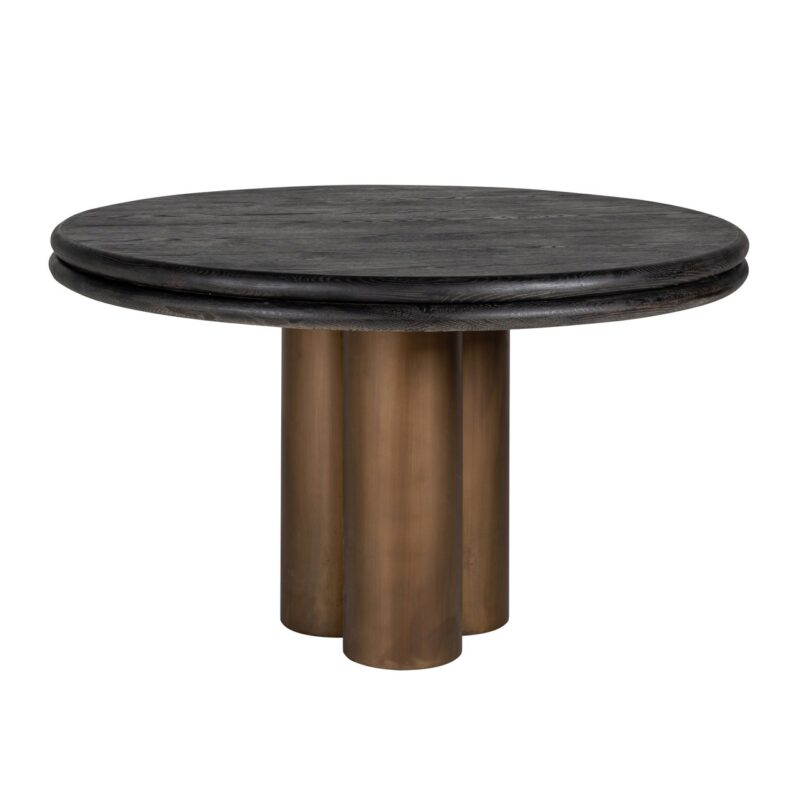 - Eettafel Macaron black rustic 130Ø