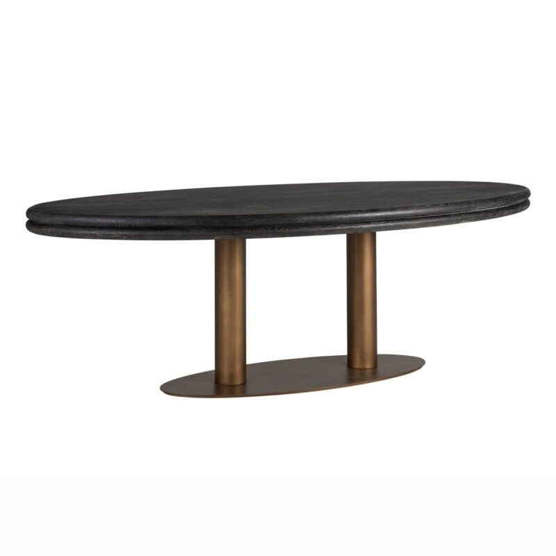 - Eettafel Macaron black rustic oval 235