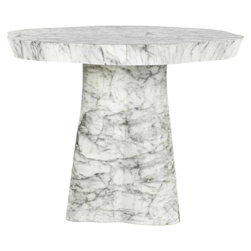 - Outdoor eettafel Rockyard white marble look 100Ø