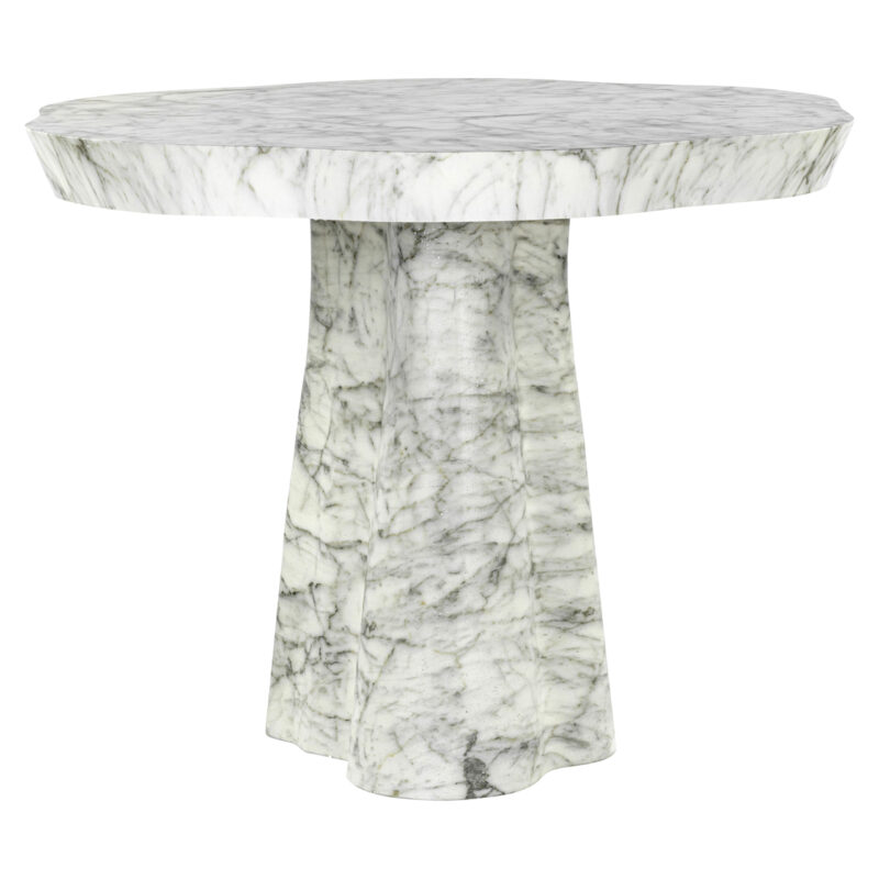 - Outdoor eettafel Rockyard white marble look 100Ø
