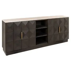 - Dressoir Claremont brown  4-doors 2-shelves