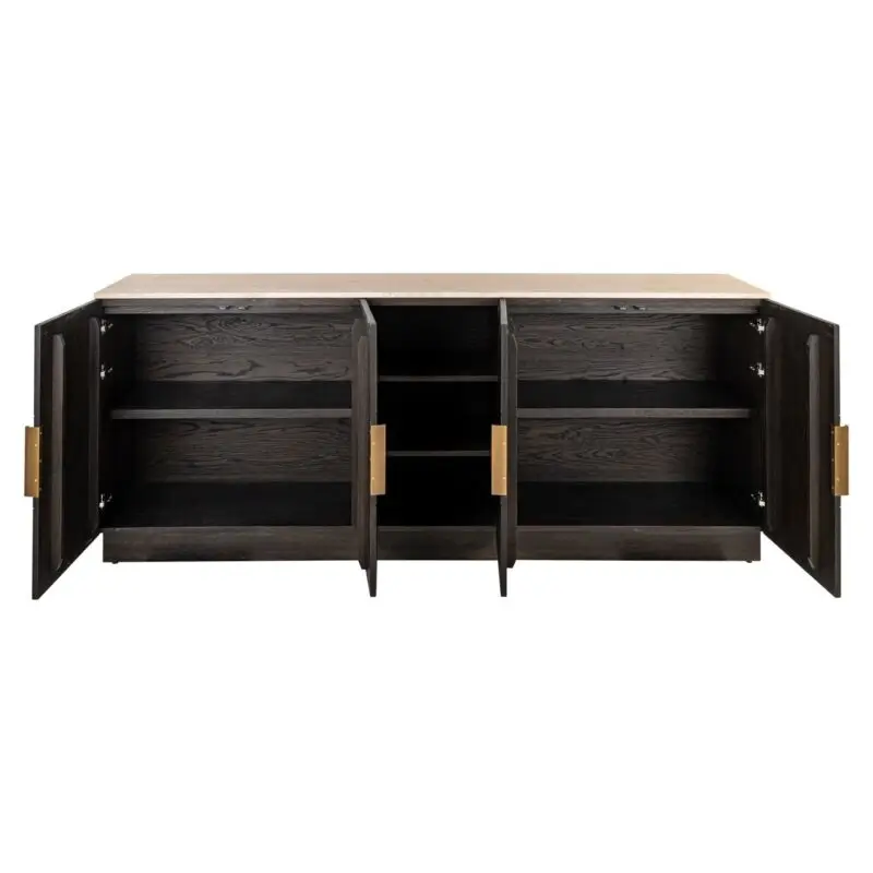 - Dressoir Claremont brown  4-doors 2-shelves