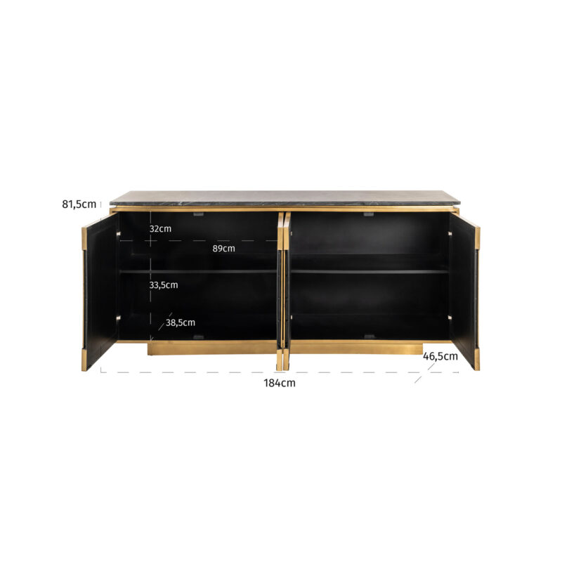 - Dressoir Finsbury black/gold