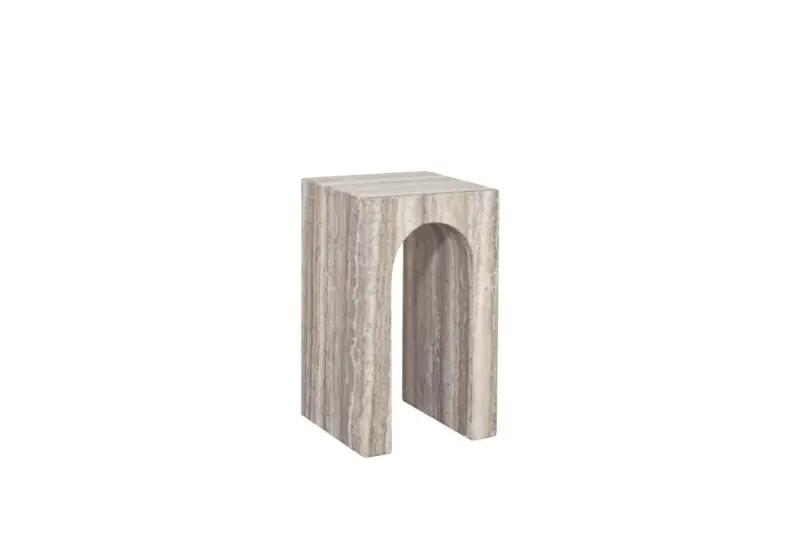 - Bijzettafel Dulce grey faux travertine