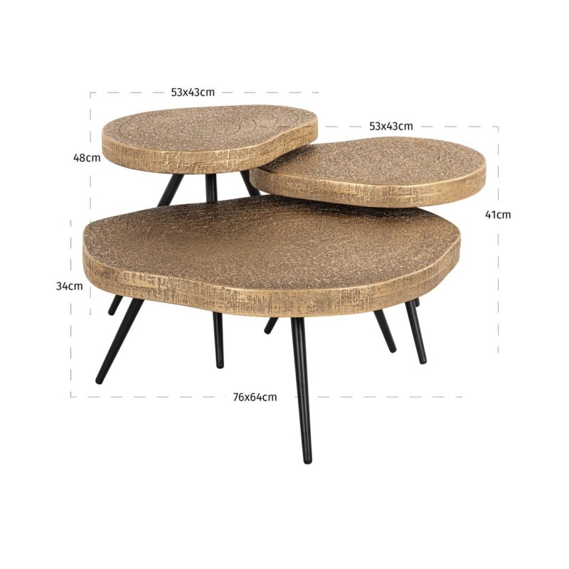 - Salontafel Symba bronze (Set of 3)