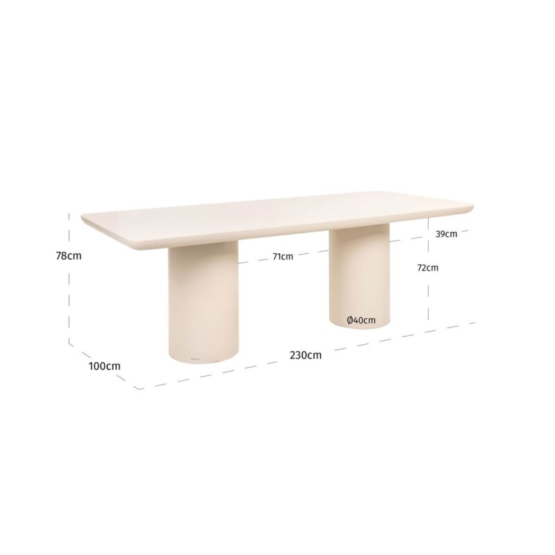 - Outdoor eettafel Urban Bloom sandstone 230