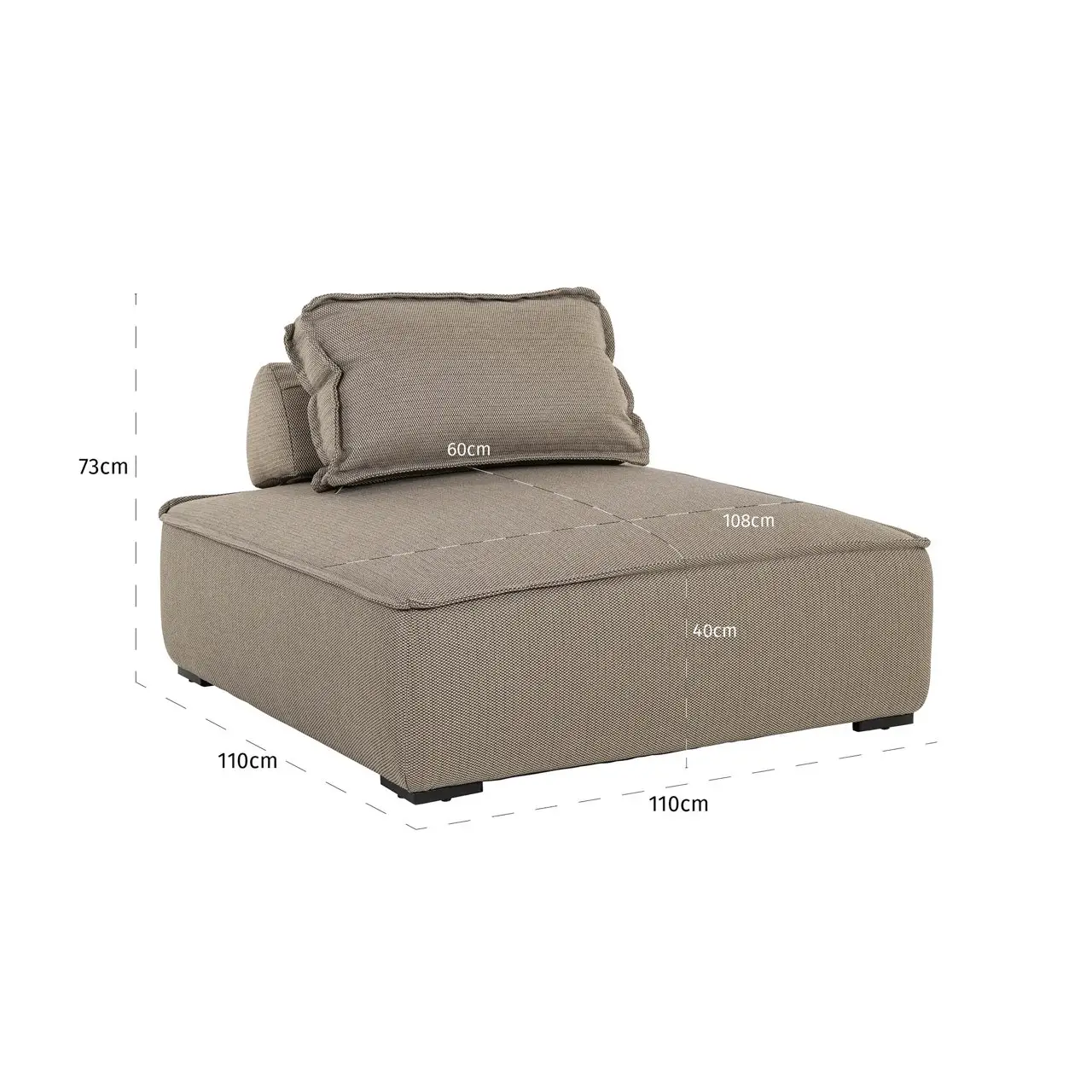 - Outdoor lounge stoel Jondal taupe