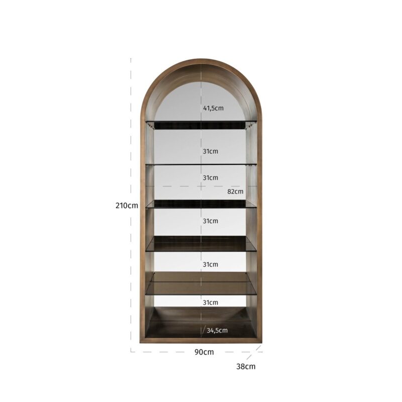 - Wandkast Bowic brushed gold