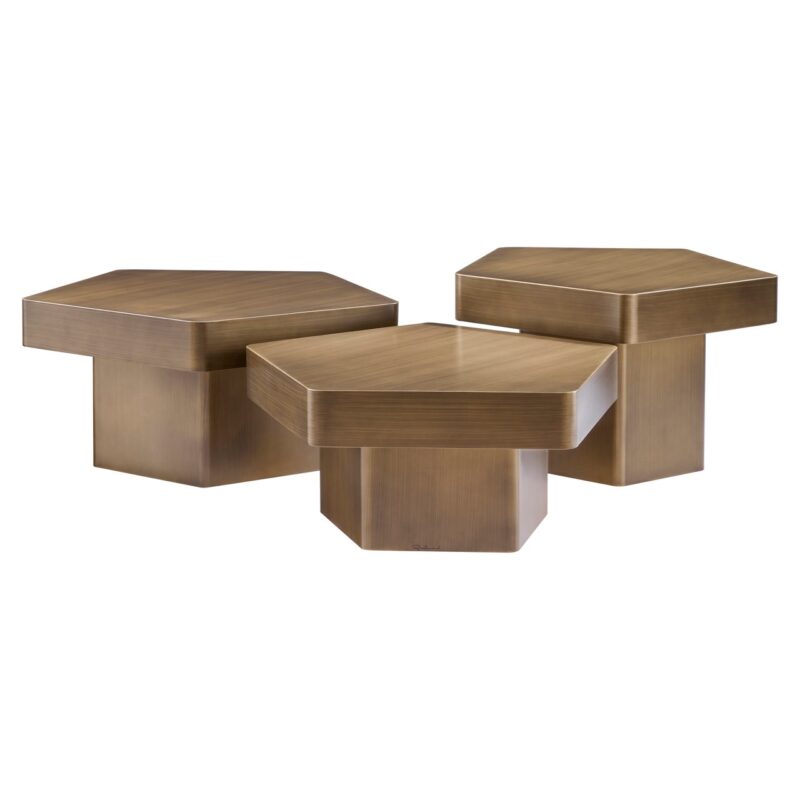 - Salontafel Hexa brushed gold (Set of 3)