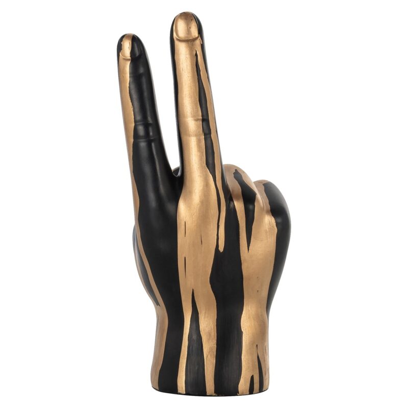- Decoratief object Peace black/gold