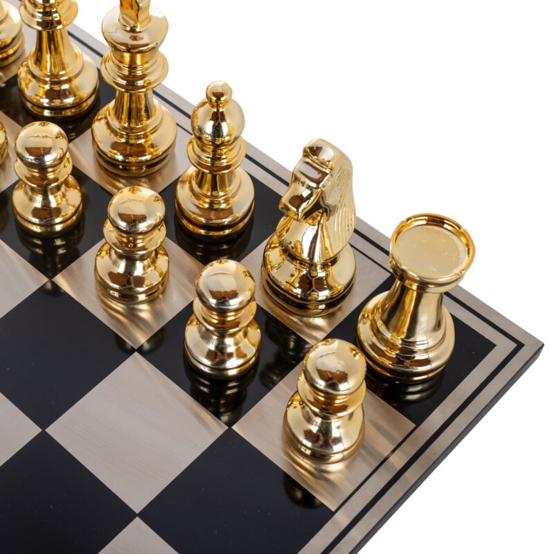 - Decoratief spel Saray black/gold chessboard