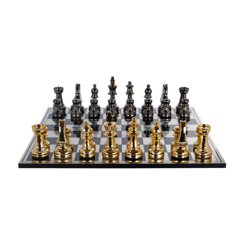 - Decoratief spel Saray black/gold chessboard