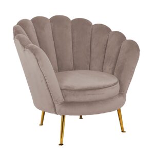 - Lounge stoel Perla khaki velvet