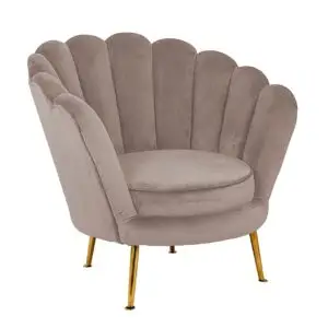 - Lounge stoel Perla khaki velvet