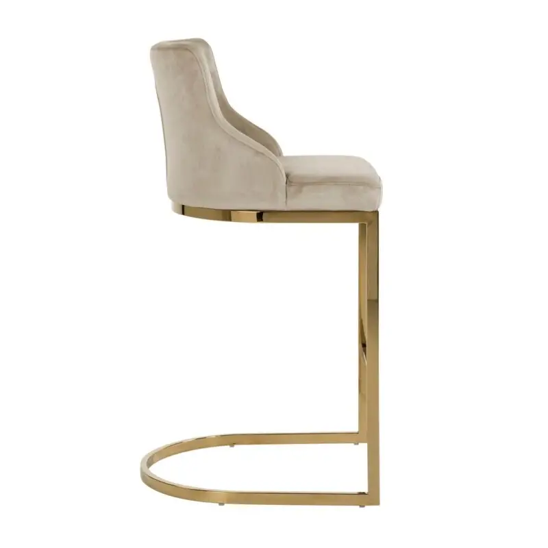- Barstoel Bolton khaki velvet gold fire retardant (Set of 2)