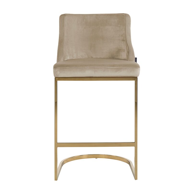 - Barstoel Bolton khaki velvet gold fire retardant (Set of 2)