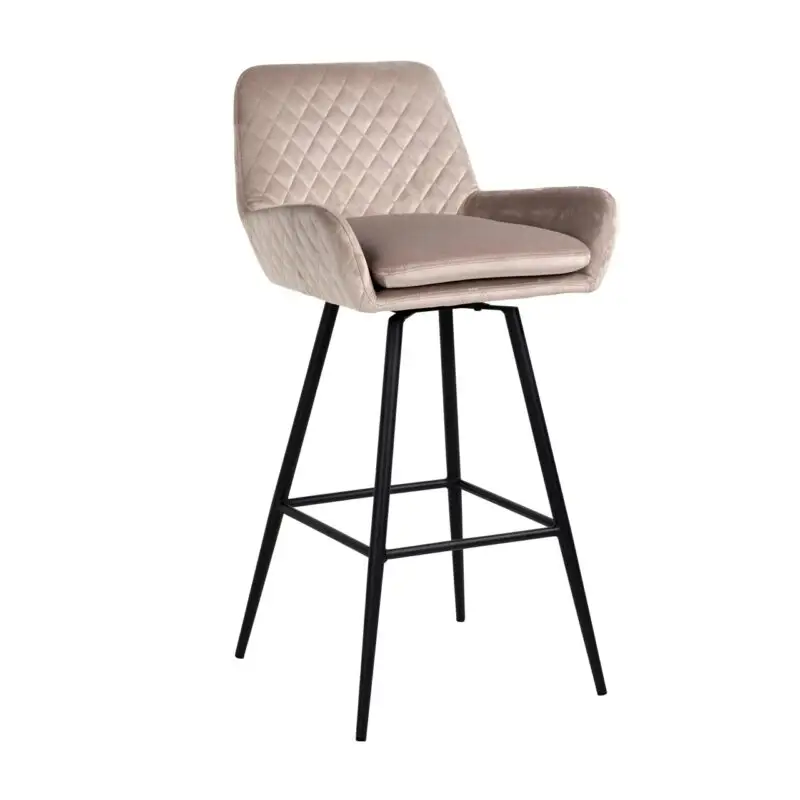 - Barstoel Linsey khaki velvet  (Set of 2)