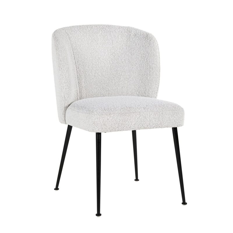 - Eetkamerstoel Fallon white bouclé