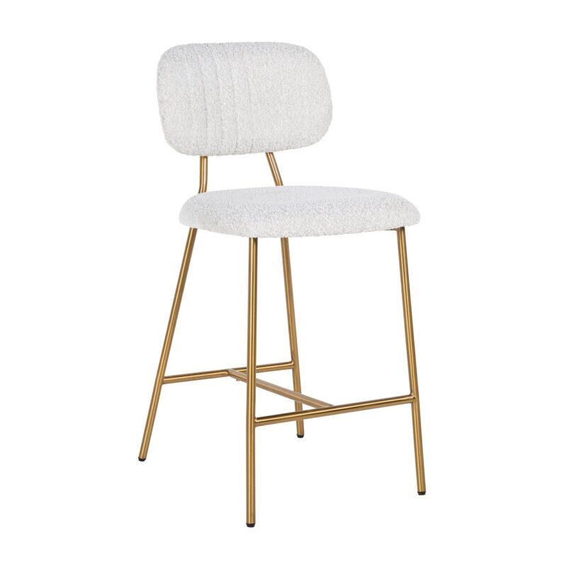 - Counterstoel Xenia white bouclé (Set of 2)
