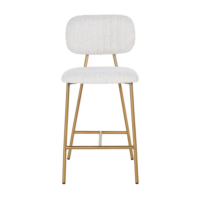 - Counterstoel Xenia white bouclé (Set of 2)